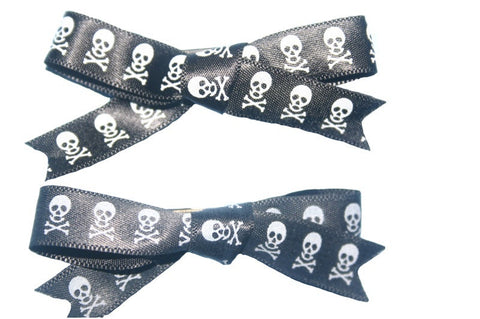Skull and Crossbones Hair Clips (Various Colours)