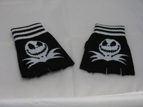 Black and White Jack Fingerless Gloves