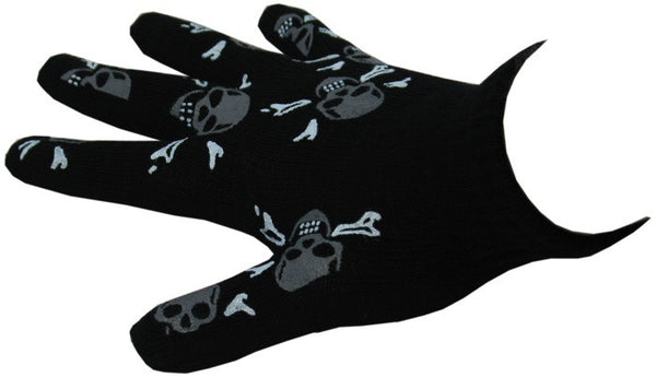 Black Gloves Adorned with Skulls