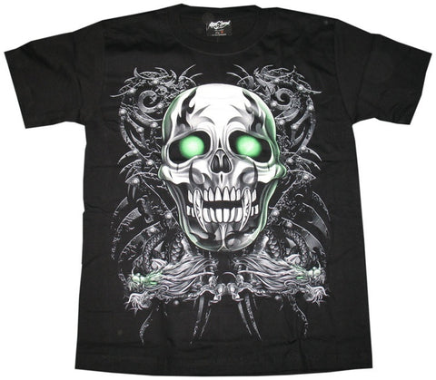 Rock Chan Glow-In-The-Dark Tribal Skull T-shirt